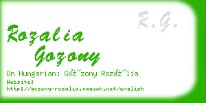 rozalia gozony business card